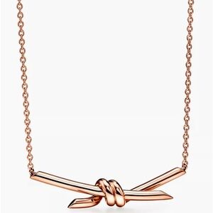 Tiffany & Co. Knot Pendant in 18k Rose Gold with Adjustable Chain
